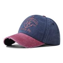 Retro Washed Letter Print Cap Outdoor Sports Unsex Travel Sun Hat Baseball Cap Classic Versatile Patchwork Hip Hop Cap Summer tamsiai mėlyna