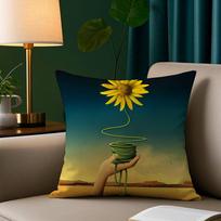 S-Salvador Dali Pillow Case Short Plush Print Cushion Cover Square Throw Pillow Covers Sofa Home Decor Peach skin 18*18(CM)-1Pcs black