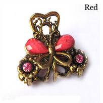 Fashion Women Girls Gifts Claw Jewelry Mini Butterfly Hair Clip Resin Hairpins raudona