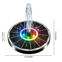 Solar Fountain Pumps Floating Circular Suitable for Garden Pools Ponds  Bird Baths Outdoor Floating Pumps with 6 Nozzles juoda