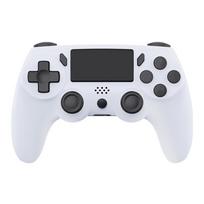 Wireless Bluetooth Controller for PS4, Dual Motors Dual Vibration Gamepad Compatible with PS4 white