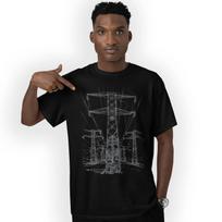 Electric Pylons Line Art T-Shirt Energy Power Grid Birthday Gift Size S - 5XL 4XL
