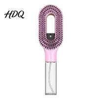 Spray Hair Brush 2-In-1 Misting with Built-In Water Curly Wavy Straight Detangling rožinė