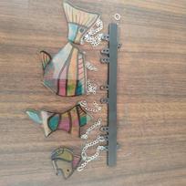 Clear Vivid Acrylic Fish Wind Chime Hand-Painted Fish Hanging Ornament  Car Decorations 16cm/6.30in spalvota