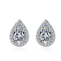 Sertifikuoti D spalvos kriaušės formos mozanito auskarai vinukai moterims 100% 925 prabangaus sterlingų sidabro deimantinis ausies papuošalas dovana 0.5Ct
