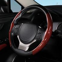 1 pora universalaus anglies pluošto modelio automobilio vairo dangtis neslystantis dangtis automobilio priedai, interjeras raudona