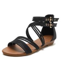 Fashion Wedged sandals women's summer 2024 New Europe and the United States open-toed Women's shoes thick-soled soft cross-rome sandals 36 juoda