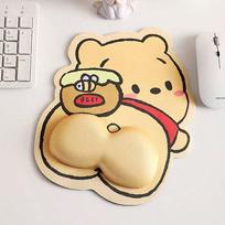 MINISO Cartoon Characters Cartoon Ergonomic Wrist Rest Mouse Pad, A Cute Character Design for Computer Users with A Thickened Rubber Wrist Rest beige