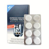 Espreso kavos aparato valymo tabletės Nukalkinimas-Atgalinio plovimo Aliejaus šalinimo Tirpalas Valiklis Valymo tabletė, Speciali valymo tabletė kavai 8 pieces