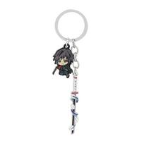 Anime Demon Slayer Keychain Kimetsu No Yaiba Figure Kamado Tanjirou Weapon Pendant Keyring Car Key Holder Fans Gifts