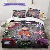 Son Goku Pattern Bedding,Quilt Set Quilt Cover Pillowcase Home Birthday Gift (1 * duvet cover + 2 * pillowcase, without core) 135x200cm