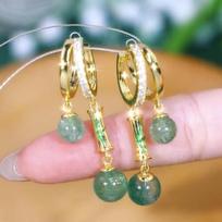 Cirkonio Auksinio Bambuko Jado Karoliukų Pakabukai Auskarai Moterims Madingas Personalizuotas Kasdienis Aksesuaras Šventės Papuošalai Gimtadienio Dovana
