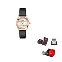 TISSOT Wave kolekcijos kvarcinis mechanizmas 30m atsparumas vandeniui Moteriškas laikrodis 30mm Sidabrinis ciferblatas T112.210.36.111.00 Regular Watch Box black