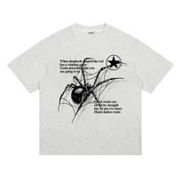 Men TShirt 100 Cotton Spider Graphic Gothic Vintage Harajuku Hip Hop Short Sleeve Tops Tees Streetwear Oversized Y2k Clothing S