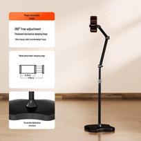 Multi-Functional Telescopic Floor Stand with Magnetic Phone/Tablet Holder for Live Broadcasts and Overhead Shots