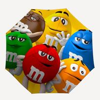 1 vnt. M&M's, Šokoladinių saldainių spaudos skėtis, Su automatiniu sulankstymu ir apsauga. Šis tvirtas ir patvarus skėtis su aštuoniais stipinais yra patogus yellow