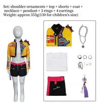 Children Cosplay Performance Costume Outfit K-POP Rumi Group Concert Halloween Clothes Earring Accessory Outfit Size R6ZC33 110