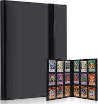Kortelių aplankas su 9 kišenėmis Prekybos kortelių albumas Rodymo aplankas 360 Šoninės kišenės Laikiklis TCG Yugioh MTG žaidimo kortelėms juoda