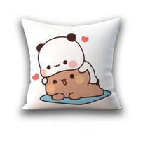 Bubu Dudu Pillow Cover Birthday Wedding Gifts 45X45 Cushions Covers Dakimakura Throw Pillows Square Pillowcase Cute Peach skin 18*18(CM)-1Pcs