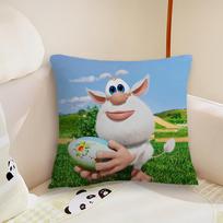 Cartoon Cute B-Booba Pillow Case Living Room Sofa Cushion Cover Suitable For Home Bedroom Room Decoration Peach skin 18*18(CM)-1Pcs