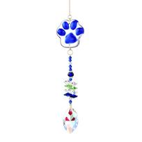 Decorative Paw Shaped Wind Chime Window Hanging Sun Catcher Rainbow Maker for Home Garden Indoor Outdoor Ornament One Size mėlyna
