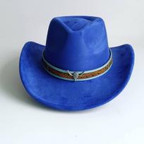Suede Cowboy Hat Jaučio Galvos Aksesuarai Platus Kraštas Rudens ir Žiemos Rancherio Skrybėlė Vyrams ir Moterims Klasikinė Džiazo Skrybėlė Sombrero M55-58cm
