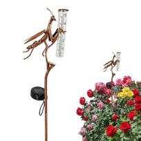 Iron Water Rain Gauge Mantis Solar Lights Rain Gauge Outdoor Decorative Handicraft For Precipitation Weather Forecast Garden China Mainland