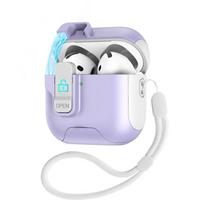 Magnetic Security Lock Headphone Case For Airpods 4 3 Capa For Airpods Pro 3 2 With Lanyard Holder Earphone Protective Box Cover AirPods Pro 3