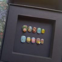 Handmade Short Press-On Nails In Fresh Blue Tones With Cute Cartoon Designs Removable Nail Tips Daily Wear Extra Small