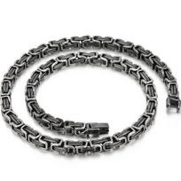 Senoviniai vandeniui atsparūs vyriški kaklo papuošalai vyrams, 6/8 mm plačiajuosčio grandinės vyriški karoliai, juodi 316 l nerūdijančio plieno Bracelet 20CM