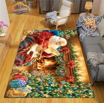 3D Spausdinti Kalėdiniai Grindų Kilimėliai Kilimas Kalėdų Senelis Madingas Miegamojo Kilimėlis Svetainės Biuro Vaikų Kambario Namų Dekoras 40cm x 60cm white