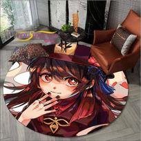 Vaizdo žaidimas Genshin Impact Anime Kilimėlis Retro apvalus Kilimėlis Svetainės dekoras Kilimėlis Grindų Kilimėliai Kilimai miegamajam Kėdės Kilimėlis Dovanos Diameter 60cm