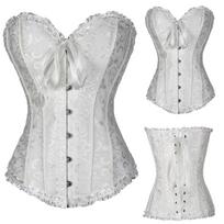 Seksualus moteriškas satininis suvarstomas korsetas su raišteliu, padidinto dydžio juosmens lavinimo korsetai Bustier viršutinis korsetas + G formos styga S raudona