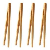 4 vnt. bambukinės salotų, pyrago, maisto, skrudintuvo, arbatos žnyplės, virtuvinės žnyplės 4pcs