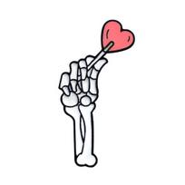 Skeletas Rankinė sagė Džinsinio atvarto emalio ženklelis Love Heart Helovino dekoras 2#