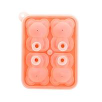 4 tinklelis 3D mažo meškiuko formos ledo kubelio silikoninė forma Siliano mažo meškiuko ledo bloko forma buitinė ledų ledų dėžutė ledo forma oranžinė