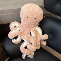 Aštuonkojis minkštas pliušinis kūdikio žaislas lėlė 49cm