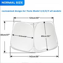 Automobilio priekinio priekinio skėčio nuo saulės priekinio lango dangtelio skydelis, skirtas Tesla Model 3 SXY skėčio nuo saulės priedai 142*93cm