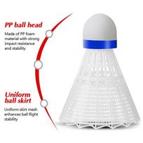 1 vnt. plastikinis badmintono kamuoliukas, patvarus, geltonas baltas, nailoninis studentiškas badmintono kamuolys, patvarus white