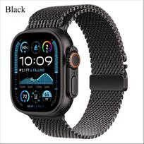Milano kilpos titano spalvos dirželis Apple Watch Ultra 49/45/46/44/42 mm apyrankei iWatch serijai 10 9 8 7 6 riešo laikrodžio dirželis For 42mm 44mm 45mm juoda