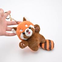 Mielas raudonasis panda pliušinis pakabukas raktų pakabukas - Mielas kimštas lėliukės kuprinės dekoras Puiki dovana vaikams