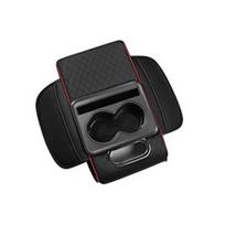 Car Armrest Box 5-in-1 Organizer with Cup Holder & Tissue Phone Slot Faux Leather Multifunctional Car Organizer Universal Vehicle Accessory raudona juoda spalva