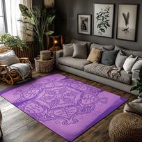 Elegant Purple Area Rug Modern Abstract Geometric Carpet Living Room Floor Mat Home Decor Non-Slip Washable Floor Covering 50cmx80cm