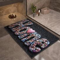 Pebble Pattern Prints Doormat Non-Slip Polyester Entryway Mat for Home, Kitchen, Front Door Perfect Housewarming Gift Floor Mat 40x60cm