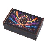 Wooden Tarots Card Holder Slide Box Decorative Storage Bin Sliding Lid Trinket Box for Deck Organization and Travel