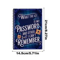 A5 Password Book,Internet Account and Website Login Organizer,Notes Section, Perfect Password Journal for Managing Cybersecurity mėlyna