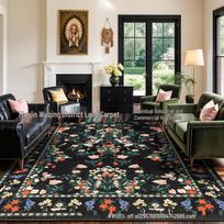 Plant Flower Rug - New Style, Stain-Resistant, Easy-Care, Wear-Resistant, Living Room Décor Rug 40x60cm Crystal Velvet beige