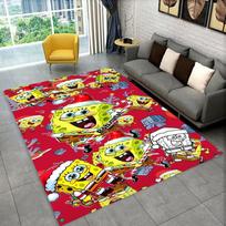 3D S-SpongeBob Patrick Star Cartoon Carpet Rug for Playroom Bedroom Living Room Sofa Home Decor,kids Area Rug Non-slip Floor Mat 40x60cm black