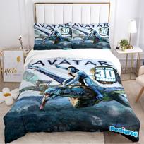 A-Avatar Movie Pattern All Season Duvet Cover Bedding Comforter sets Soft Quilt Cover and Pillowcases Single/Double/Queen/King 135x200cm gray