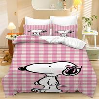 Mielas animacinis Snoopy tematikos antklodės užvalkalų komplektas su pagalvės užvalkalu 75*50, 2 dalių komplektas, berniuko ir mergaitės miegamojo patalynės komplektas, dovanos 135x200cm